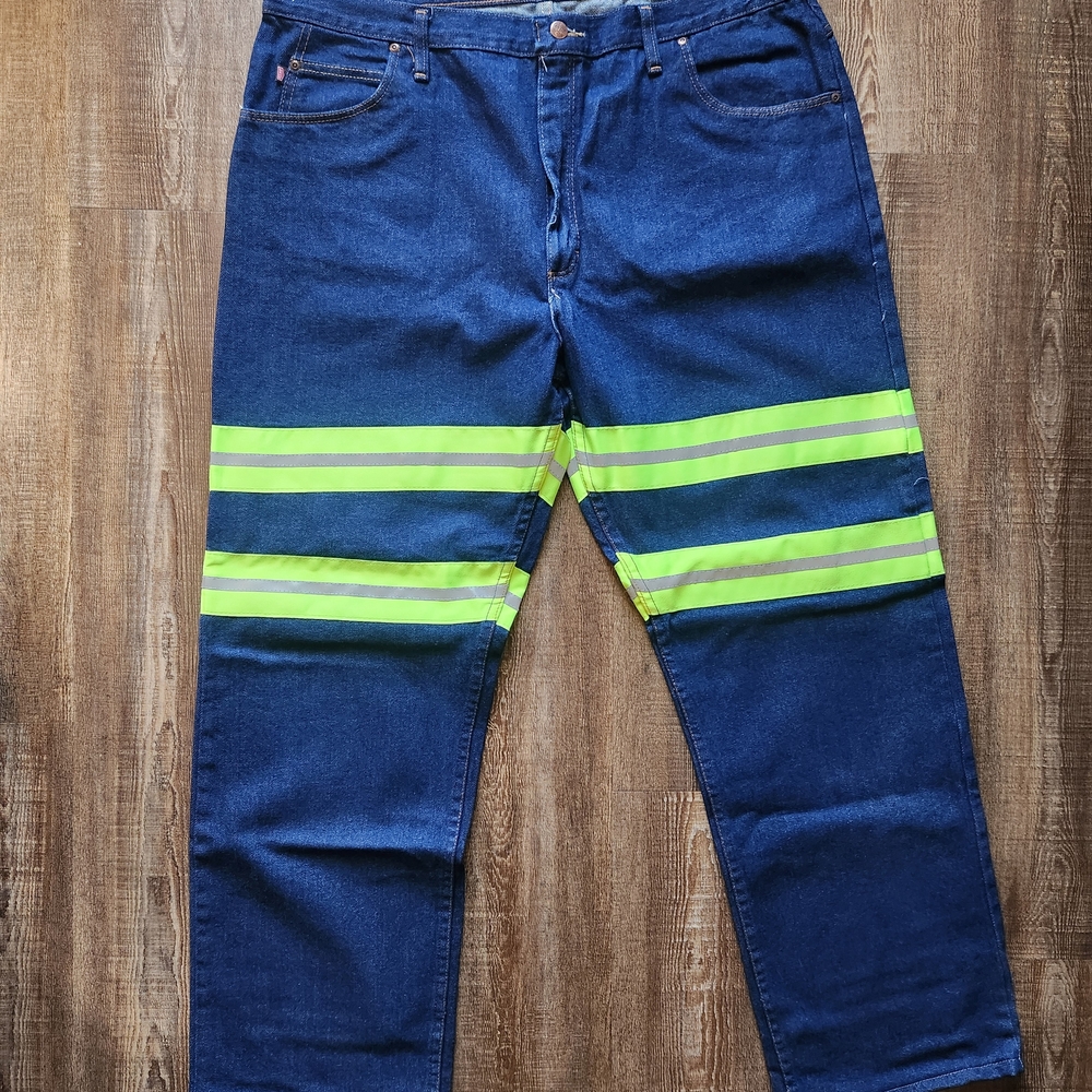 Men's Blue Jeans with Reflective Stripes